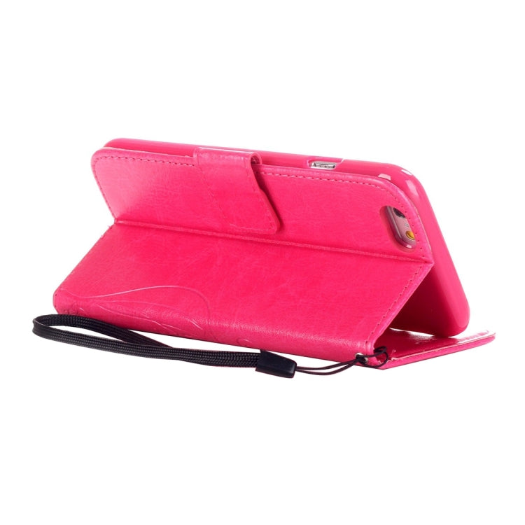 For iPhone 6 Plus & 6s Plus Heart Diamond Encrusted Flowers Embossing Horizontal Flip Leather Case with Holder & Card Slots & Wallet & Lanyard