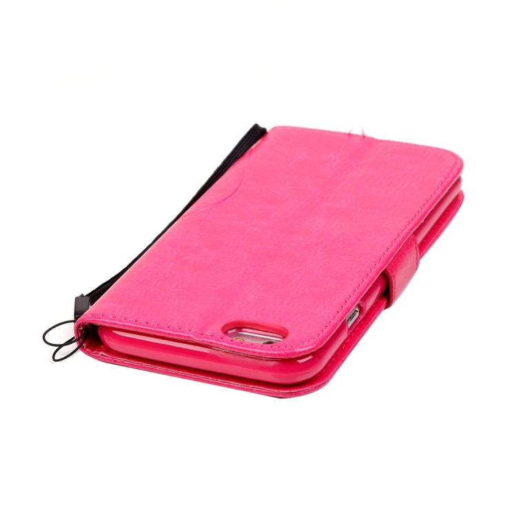 For iPhone 6 Plus & 6s Plus Heart Diamond Encrusted Flowers Embossing Horizontal Flip Leather Case with Holder & Card Slots & Wallet & Lanyard