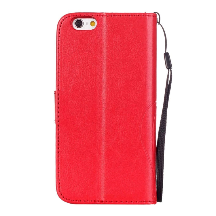 For iPhone 6 Plus & 6s Plus Heart Diamond Encrusted Flowers Embossing Horizontal Flip Leather Case with Holder & Card Slots & Wallet & Lanyard