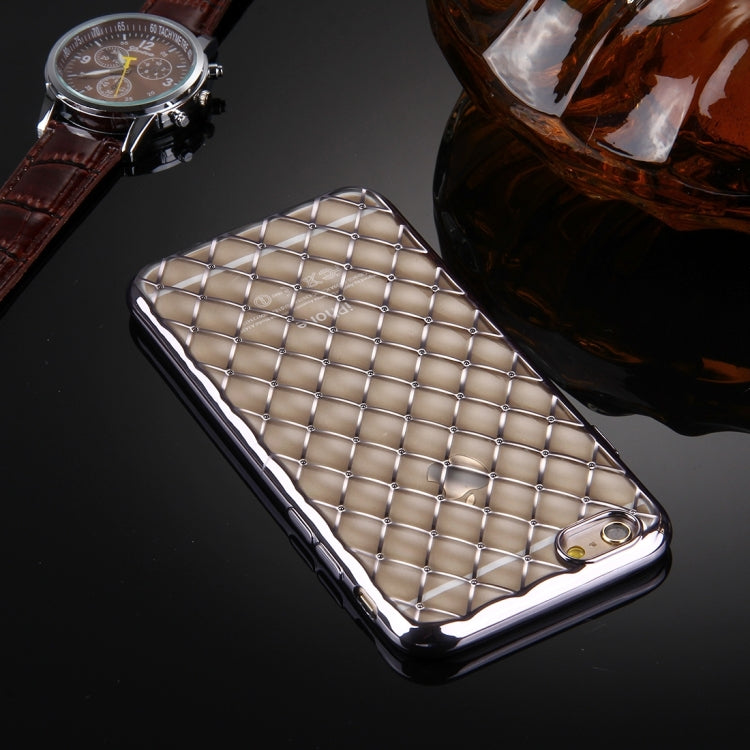 For iPhone 6 Plus & 6s Plus Argyles Texture Electroplating Soft TPU Protective Cover Case