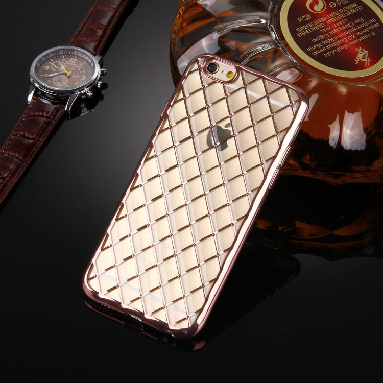 For iPhone 6 Plus & 6s Plus Argyles Texture Electroplating Soft TPU Protective Cover Case