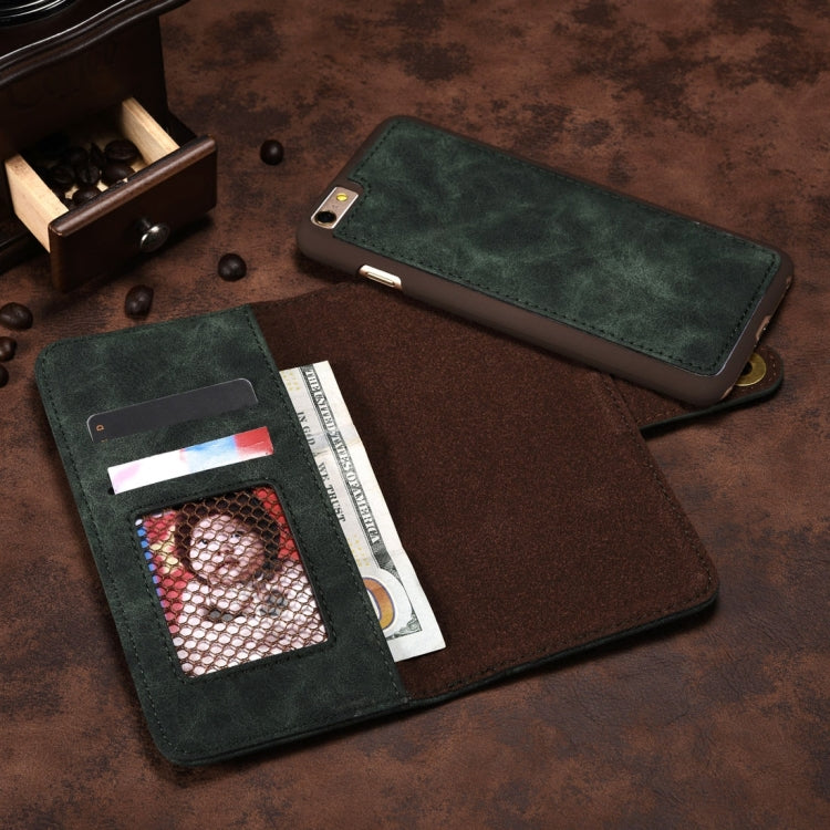 For iPhone 6 Plus & 6s Plus Retro Magnetic Horizontal Flip Leather Case with Card Slots & Wallet & Photo Frame & Detachable Back Cover