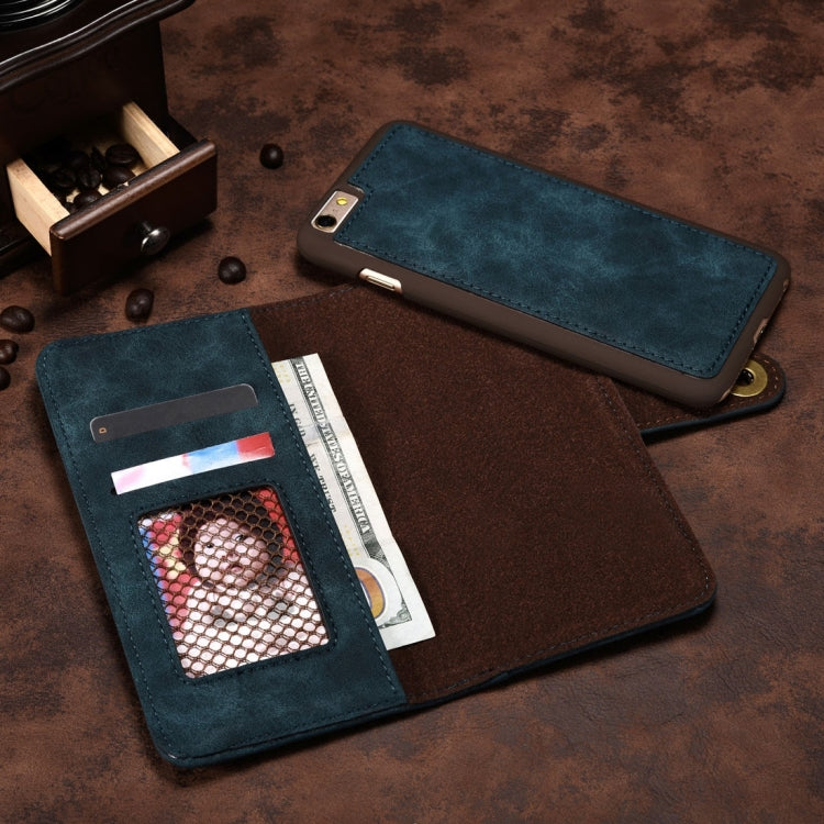 For iPhone 6 Plus & 6s Plus Retro Magnetic Horizontal Flip Leather Case with Card Slots & Wallet & Photo Frame & Detachable Back Cover