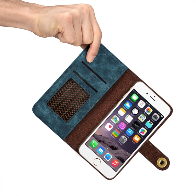 For iPhone 6 Plus & 6s Plus Retro Magnetic Horizontal Flip Leather Case with Card Slots & Wallet & Photo Frame & Detachable Back Cover