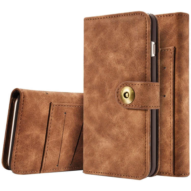 For iPhone 6 Plus & 6s Plus Retro Magnetic Horizontal Flip Leather Case with Card Slots & Wallet & Photo Frame & Detachable Back Cover