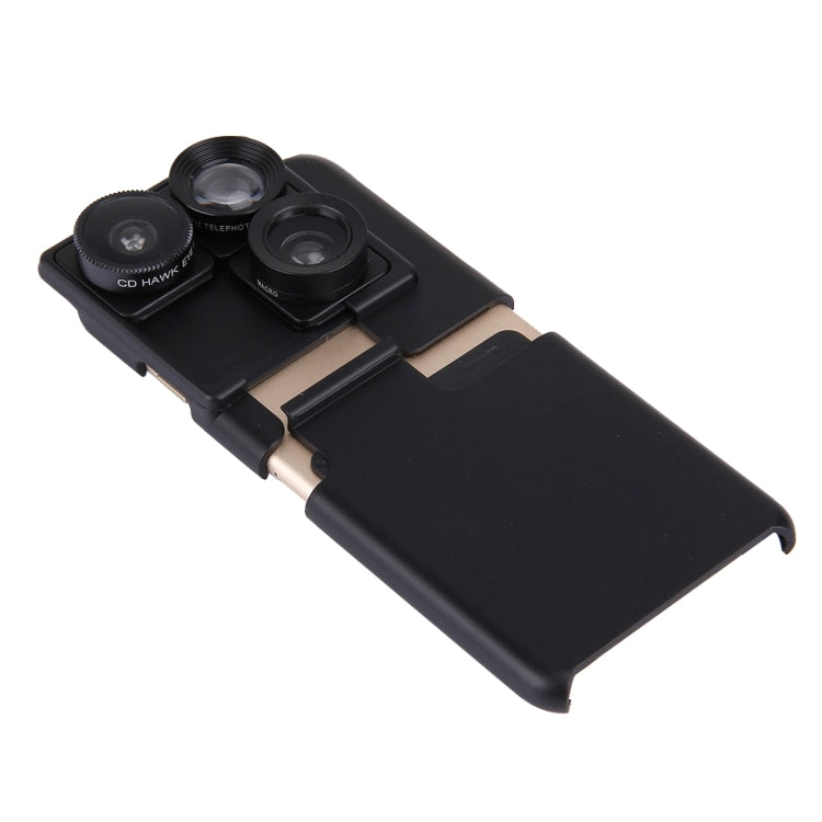 PICKOGEN 4 in 1 0.65X Wide Angle & 180 Degree CD HAWK EYE LENS & 2X iZiZ Telephoto Lens & Phone Case Camera Lens Phone Case for iphone 6 Plus / 6s Plus