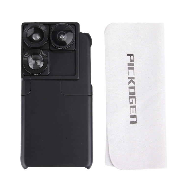 PICKOGEN 4 in 1 0.65X Wide Angle & 180 Degree CD HAWK EYE LENS & 2X iZiZ Telephoto Lens & Phone Case Camera Lens Phone Case for iphone 6 Plus / 6s Plus