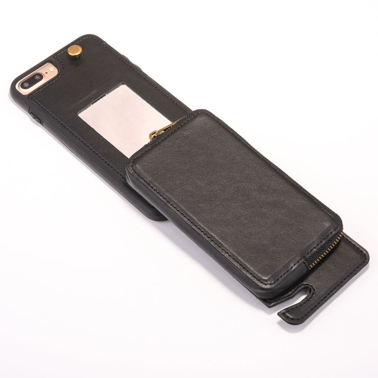 For iPhone 6 Plus & 6s Plus Removable Rotation TPU + Leather Protective Case with Zipper Wallet Bag