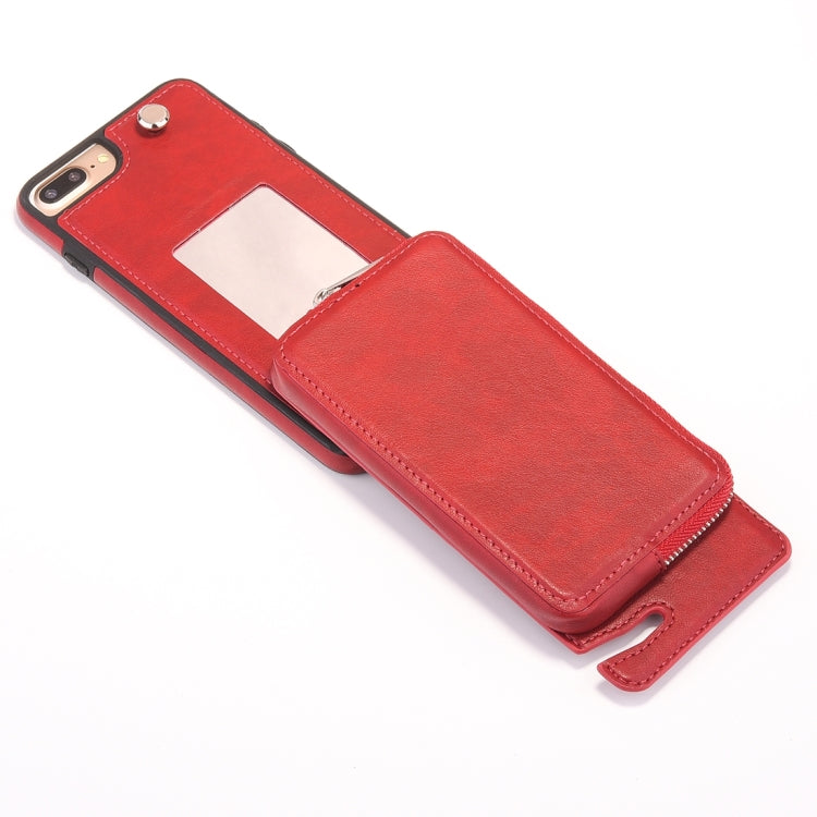 For iPhone 6 Plus & 6s Plus Removable Rotation TPU + Leather Protective Case with Zipper Wallet Bag
