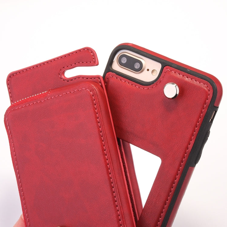 For iPhone 6 Plus & 6s Plus Removable Rotation TPU + Leather Protective Case with Zipper Wallet Bag