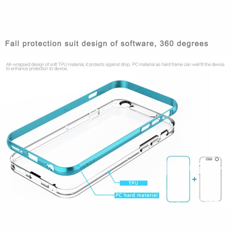 ROCK for iPhone 6 Plus Slide Slice Design TPU + PC Protective Case with Colour Call LED Lighting Flashing Function