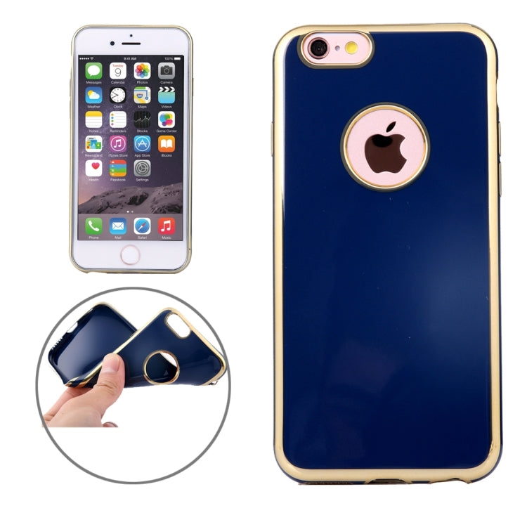 For iPhone 6 Plus & 6s Plus Electroplating Gold Edge Soft TPU Protective Case
