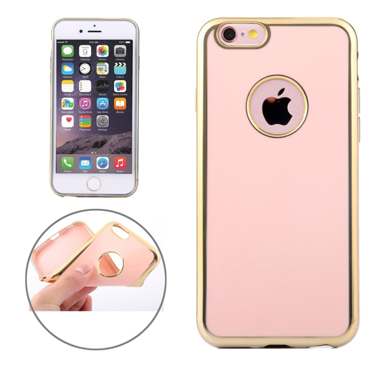 For iPhone 6 Plus & 6s Plus Electroplating Gold Edge Soft TPU Protective Case