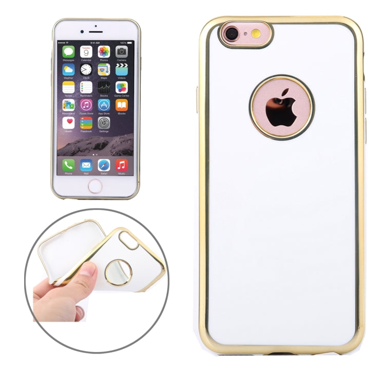 For iPhone 6 Plus & 6s Plus Electroplating Gold Edge Soft TPU Protective Case