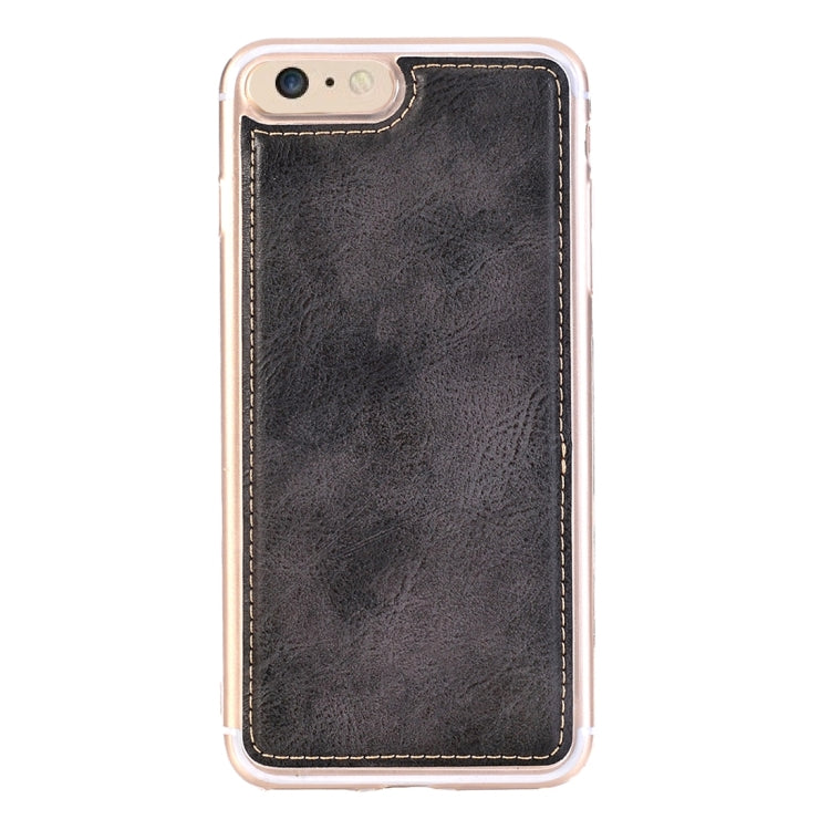 For iPhone 6 Plus & 6s Plus Retro Style Crazy Horse Texture Horizontal Flip Leather Case with Separable Back Cover & Zip Fastener & Card Slot & Wallet & Magnetic Buckle