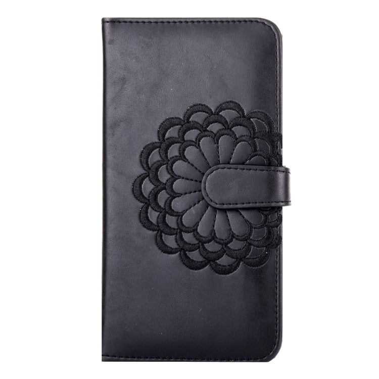 For iPhone 6 Plus & 6s Plus Embroidery Flower Pattern Horizontal Flip Leather Case with Holder & Card Slots & Wallet & Photo Frame