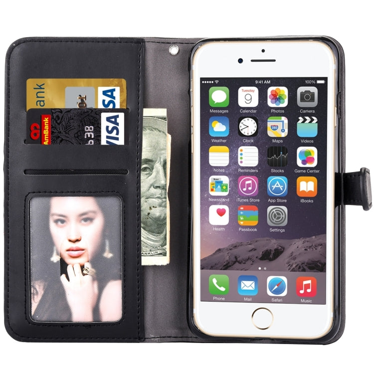 For iPhone 6 Plus & 6s Plus Embroidery Flower Pattern Horizontal Flip Leather Case with Holder & Card Slots & Wallet & Photo Frame