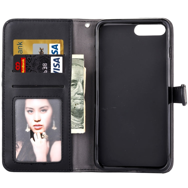 For iPhone 6 Plus & 6s Plus Embroidery Flower Pattern Horizontal Flip Leather Case with Holder & Card Slots & Wallet & Photo Frame