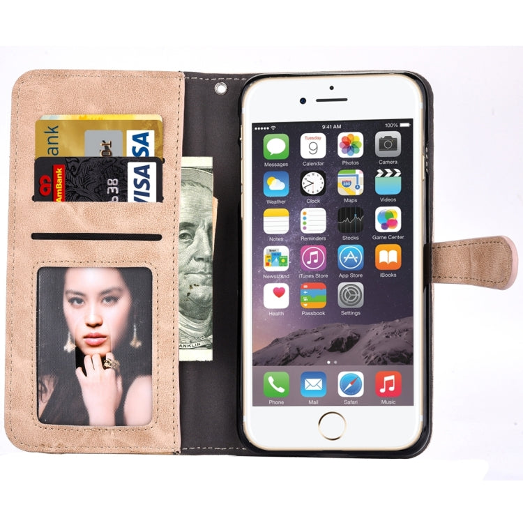 For iPhone 6 Plus & 6s Plus Embroidery Flower Pattern Horizontal Flip Leather Case with Holder & Card Slots & Wallet & Photo Frame