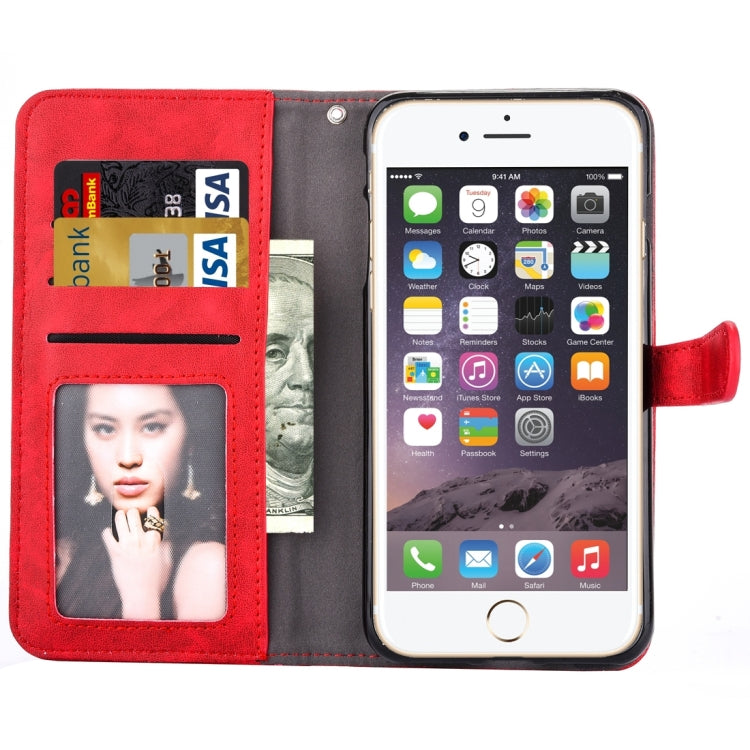 For iPhone 6 Plus & 6s Plus Embroidery Flower Pattern Horizontal Flip Leather Case with Holder & Card Slots & Wallet & Photo Frame