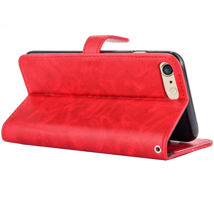 For iPhone 6 Plus & 6s Plus Embroidery Flower Pattern Horizontal Flip Leather Case with Holder & Card Slots & Wallet & Photo Frame