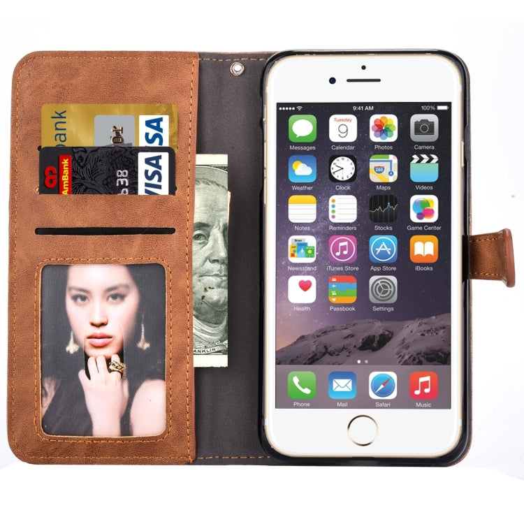 For iPhone 6 Plus & 6s Plus Embroidery Flower Pattern Horizontal Flip Leather Case with Holder & Card Slots & Wallet & Photo Frame