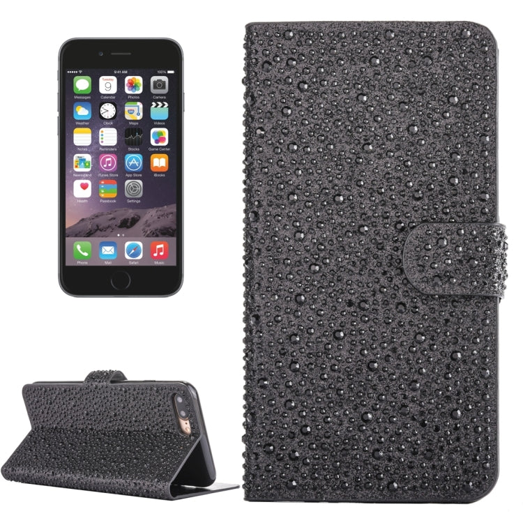For iPhone 6 Plus & 6s Plus Raindrops Pattern Horizontal Flip Leather Case with Holder & Card Slots