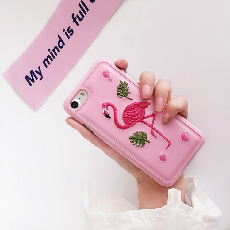 For iPhone 6 Plus & 6s Plus Flamingo Pattern PU Protective Case