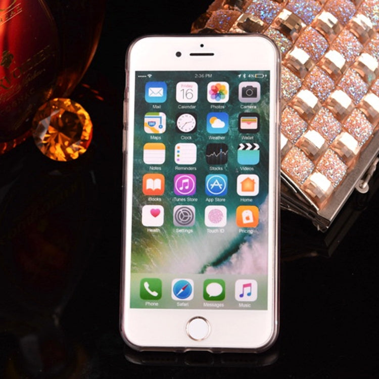 For iPhone 6 Plus & 6s Plus Epoxy Dripping Pressed Real Dried Falling Flowers Glitter Powder Girl Soft TPU Protective Case Back Cover