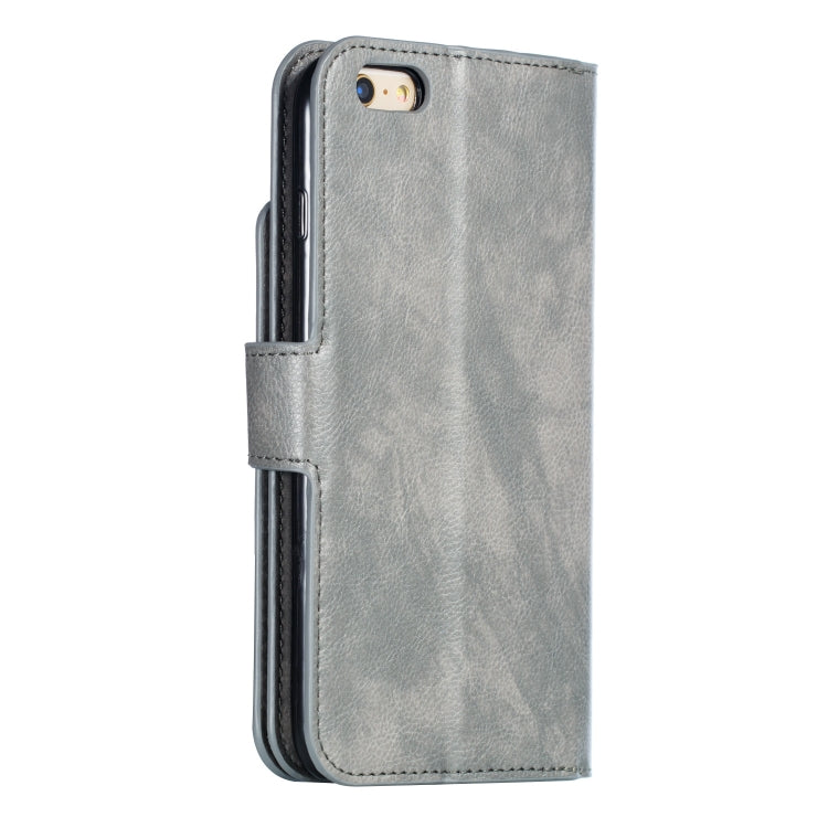Litchi Texture Horizontal Flip Leather Case for iPhone 6 Plus, with Nine Card Slots & Wallet & Photo Frame
