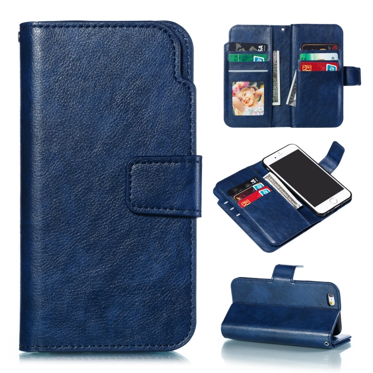 Litchi Texture Horizontal Flip Leather Case for iPhone 6 Plus, with Nine Card Slots & Wallet & Photo Frame