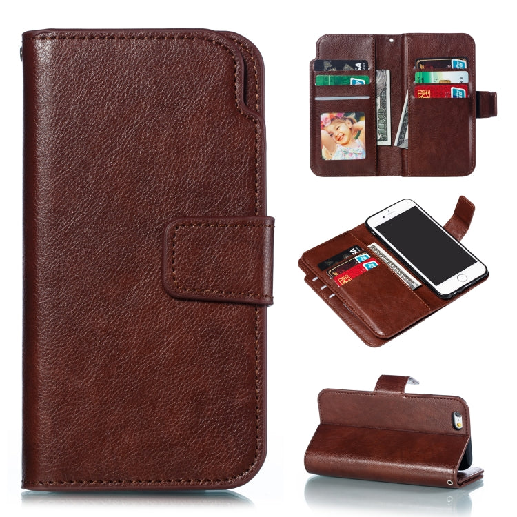 Litchi Texture Horizontal Flip Leather Case for iPhone 6 Plus, with Nine Card Slots & Wallet & Photo Frame