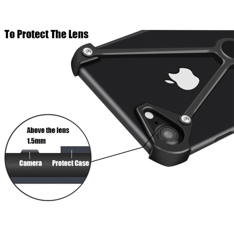 For iPhone 6 Plus & 6s Plus Type-X Metal Four Angle Anti Falling Protective Case