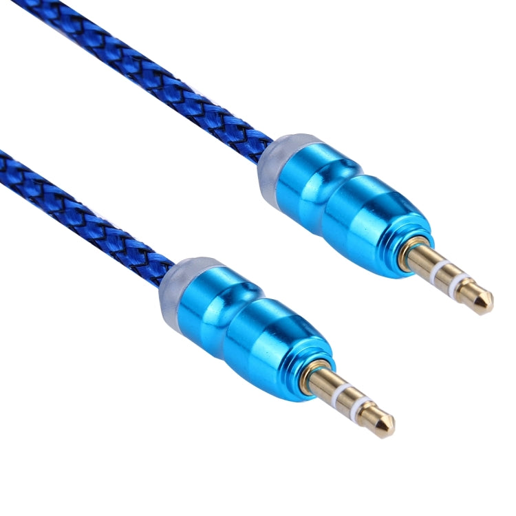 Woven Style Metal Head 3.5mm Male to Male Plug Jack Stereo Audio AUX Cable for iPhone, iPad, Samsung, iPod Laptop, MP3, Length: 1m