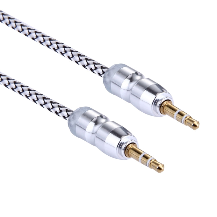 Woven Style Metal Head 3.5mm Male to Male Plug Jack Stereo Audio AUX Cable for iPhone, iPad, Samsung, iPod Laptop, MP3, Length: 1m