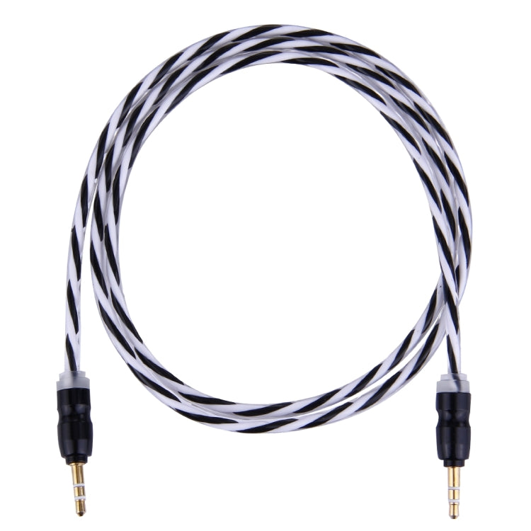 Jelly Color Style Metal Head 3.5mm Male to Male Plug Jack Stereo Audio AUX Cable for iPhone, iPad, Samsung, iPod Laptop, MP3, Length: 1m