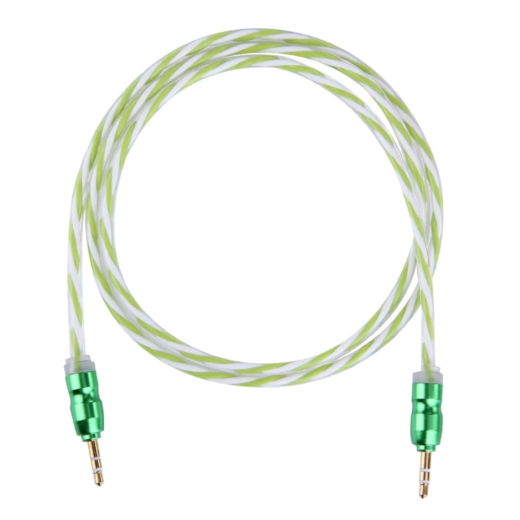 Jelly Color Style Metal Head 3.5mm Male to Male Plug Jack Stereo Audio AUX Cable for iPhone, iPad, Samsung, iPod Laptop, MP3, Length: 1m