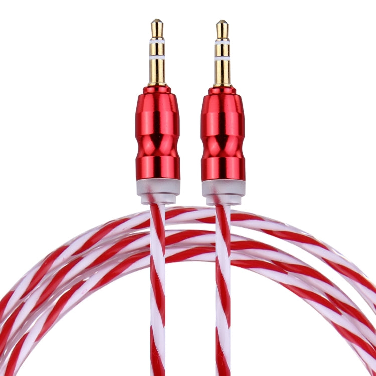 Jelly Color Style Metal Head 3.5mm Male to Male Plug Jack Stereo Audio AUX Cable for iPhone, iPad, Samsung, iPod Laptop, MP3, Length: 1m