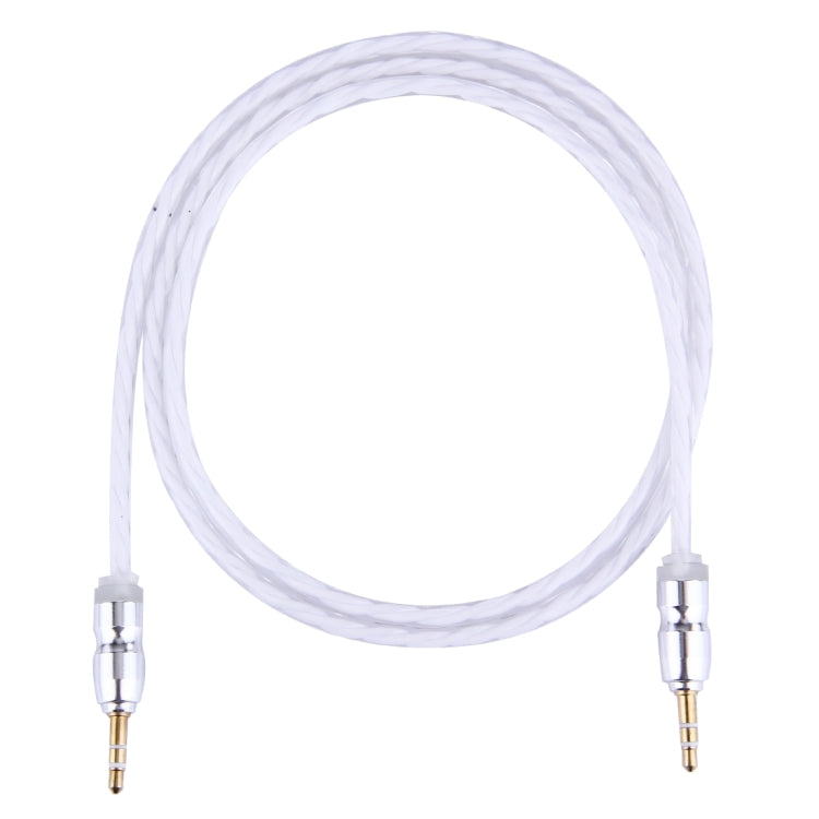 Jelly Color Style Metal Head 3.5mm Male to Male Plug Jack Stereo Audio AUX Cable for iPhone, iPad, Samsung, iPod Laptop, MP3, Length: 1m