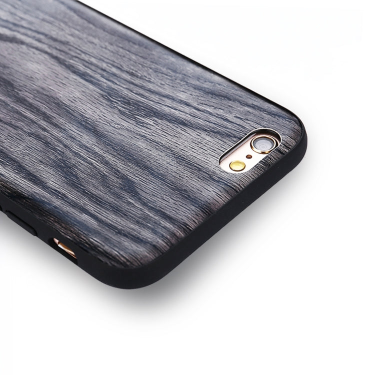 For iPhone 6 Plus & 6s Plus Wood Texture Leather Paste Protective Back Cover Case