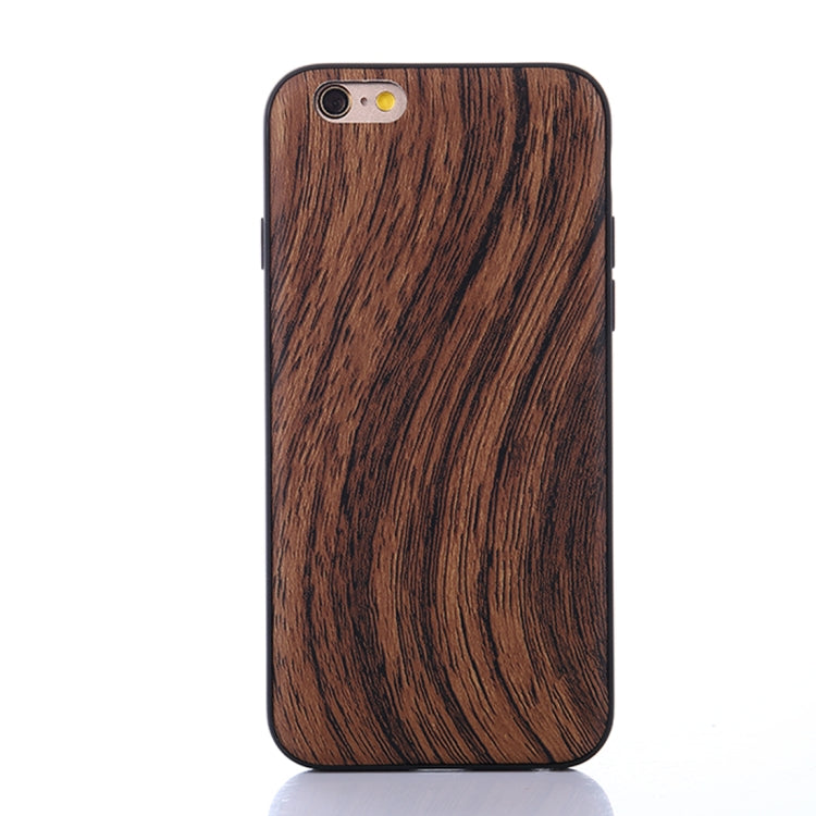 For iPhone 6 Plus & 6s Plus Wood Texture Leather Paste Protective Back Cover Case