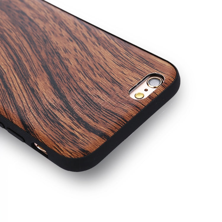 For iPhone 6 Plus & 6s Plus Wood Texture Leather Paste Protective Back Cover Case