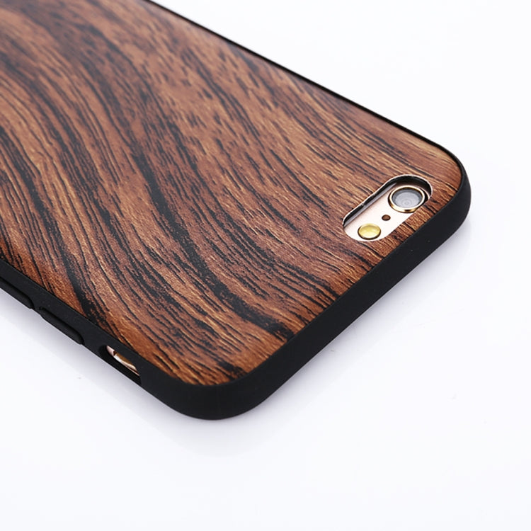 For iPhone 6 Plus & 6s Plus Wood Texture Leather Paste Protective Back Cover Case