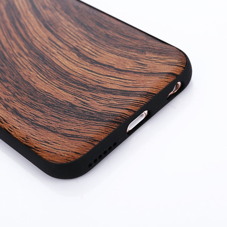 For iPhone 6 Plus & 6s Plus Wood Texture Leather Paste Protective Back Cover Case
