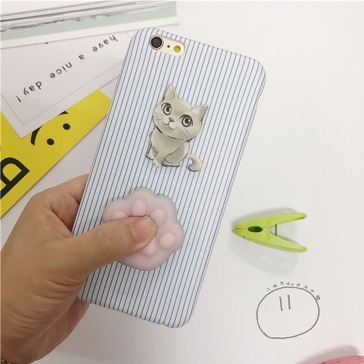 For iPhone 6 Plus & 6s Plus 3D Lovely Cat Cartoon Pattern Squishy Dropproof Protective Back Cover Case