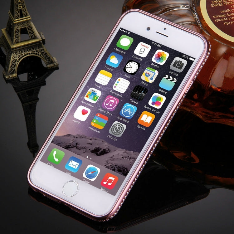 For iPhone 6 Plus & 6s Plus Diamond Encrusted Electroplating Flash Powder TPU Protective Case