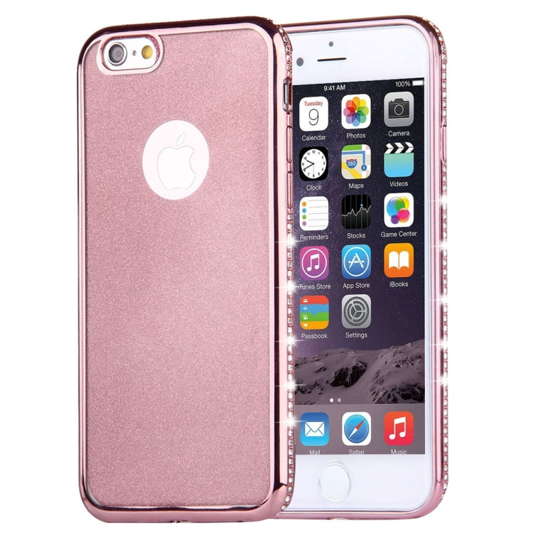 For iPhone 6 Plus & 6s Plus Diamond Encrusted Electroplating Flash Powder TPU Protective Case