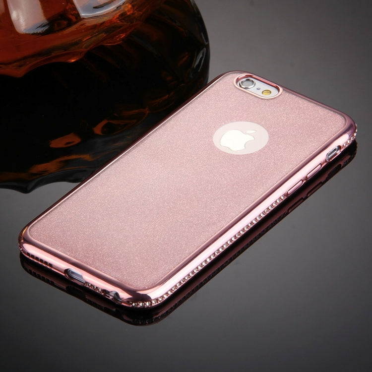 For iPhone 6 Plus & 6s Plus Diamond Encrusted Electroplating Flash Powder TPU Protective Case