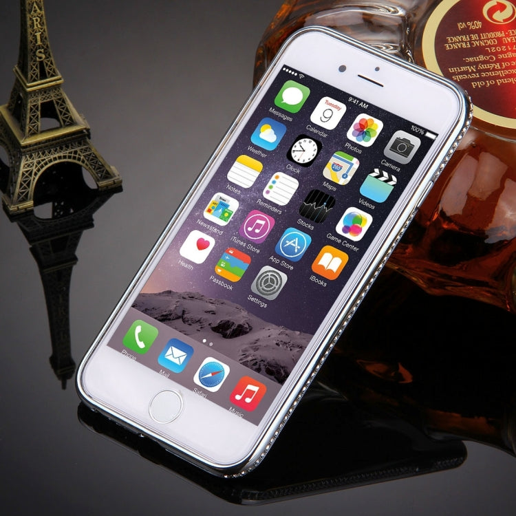 For iPhone 6 Plus & 6s Plus Diamond Encrusted Electroplating Flash Powder TPU Protective Case