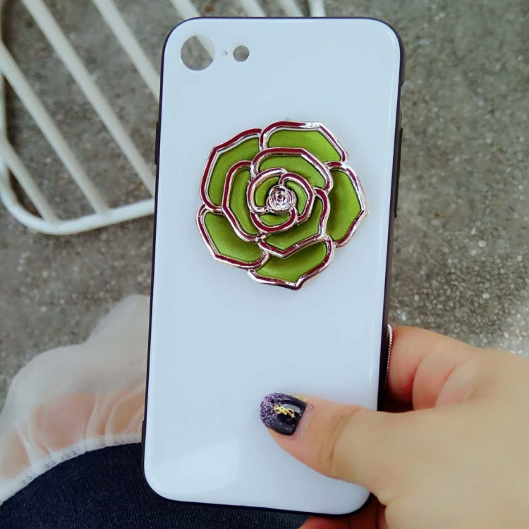 For iPhone 6 Plus & 6s Plus Rose Pattern Shockproof Protective Back Cover Case